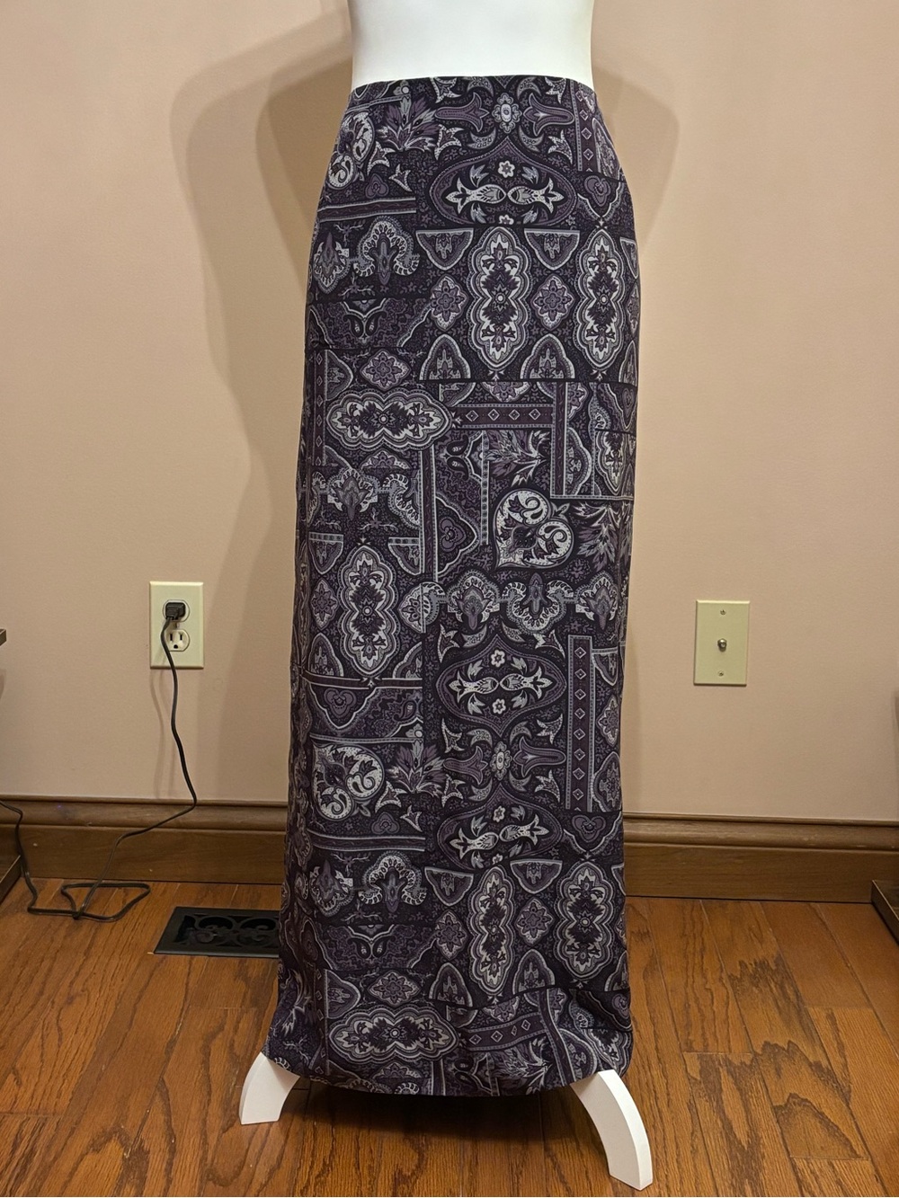 Talbots Purple Paisley Midi Skirt